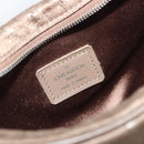 LOUIS VUITTON Monogram satin Little Boulogne Hand Bag Beige M92143 Auth 194553A-17