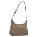 LOUIS VUITTON Monogram satin Little Boulogne Hand Bag Beige M92143 Auth 194553A-1
