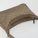LOUIS VUITTON Monogram satin Little Boulogne Hand Bag Beige M92143 Auth 194553A-6