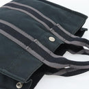 HERMES Fourre Tout PM Hand Bag Canvas Black Silver Auth 194555A-6