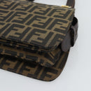 FENDI Zucca Canvas Hand Bag Brown Gold Tone Auth 194558V-9