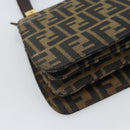 FENDI Zucca Canvas Hand Bag Brown Gold Tone Auth 194558V-14