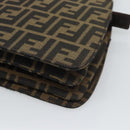 FENDI Zucca Canvas Hand Bag Brown Gold Tone Auth 194558V-15