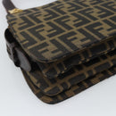 FENDI Zucca Canvas Hand Bag Brown Gold Tone Auth 194558V-16