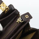 FENDI Zucca Canvas Hand Bag Brown Gold Tone Auth 194558V-10