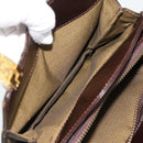 FENDI Zucca Canvas Hand Bag Brown Gold Tone Auth 194558V-21