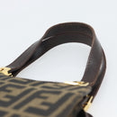 FENDI Zucca Canvas Hand Bag Brown Gold Tone Auth 194558V-8