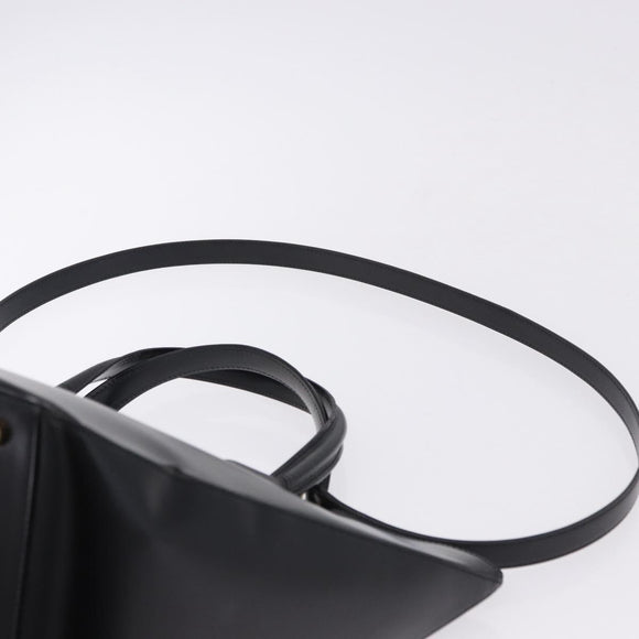 CARTIER PANTHERE Hand Bag Leather 2way Black Gold Auth 194562V