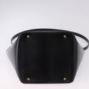 CARTIER PANTHERE Hand Bag Leather 2way Black Gold Auth 194562V-5