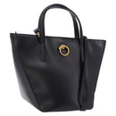 CARTIER PANTHERE Hand Bag Leather 2way Black Gold Auth 194562V-1