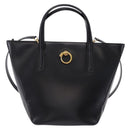 CARTIER PANTHERE Hand Bag Leather 2way Black Gold Auth 194562V-13
