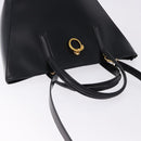 CARTIER PANTHERE Hand Bag Leather 2way Black Gold Auth 194562V-6