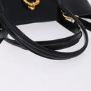 CARTIER PANTHERE Hand Bag Leather 2way Black Gold Auth 194562V-7