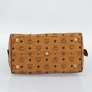 MCM Logogram Vicetos Boston Bag PVC Leather Brown Gold Auth 194565-10