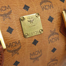 MCM Logogram Vicetos Boston Bag PVC Leather Brown Gold Auth 194565-16