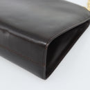 Salvatore Ferragamo Gancini Chain Bag Leather Dark Brown Gold Auth 194570A-16