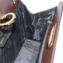 Salvatore Ferragamo Gancini Chain Bag Leather Dark Brown Gold Auth 194570A-18