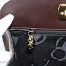 Salvatore Ferragamo Gancini Chain Bag Leather Dark Brown Gold Auth 194570A-20