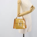 LOUIS VUITTON Monogram Vernis Spring Street Hand Bag Gris M91029 LV Auth 194572-22