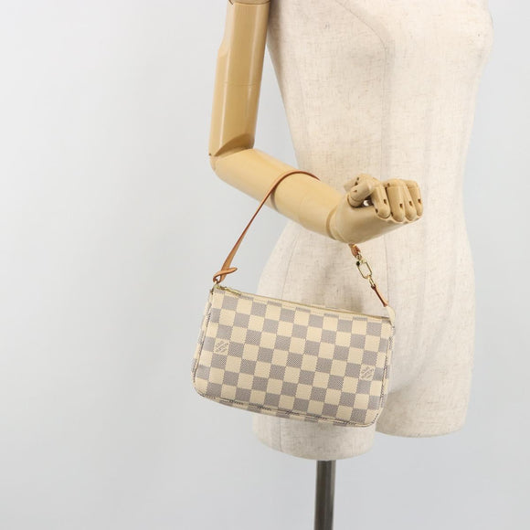 LOUIS VUITTON Damier Azur Pochette Accessoires Pouch N51986 LV Auth 194573V