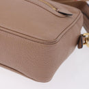 Miu Miu Shoulder Bag Leather Beige Gold Auth 194575V-15