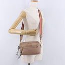 Miu Miu Shoulder Bag Leather Beige Gold Auth 194575V-26