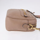 Miu Miu Shoulder Bag Leather Beige Gold Auth 194575V-3