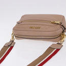 Miu Miu Shoulder Bag Leather Beige Gold Auth 194575V-6
