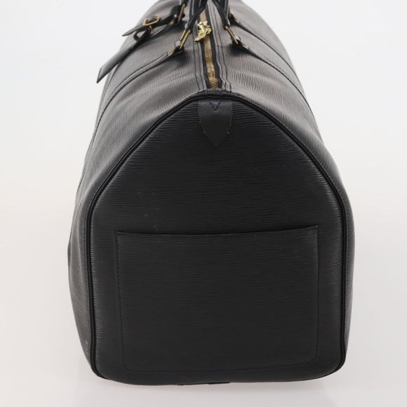 LOUIS VUITTON Epi Keepall 55 Boston Bag Noir Black M42952 LV Auth 194576