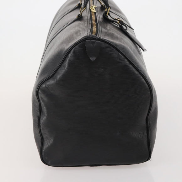 LOUIS VUITTON Epi Keepall 55 Boston Bag Noir Black M42952 LV Auth 194576