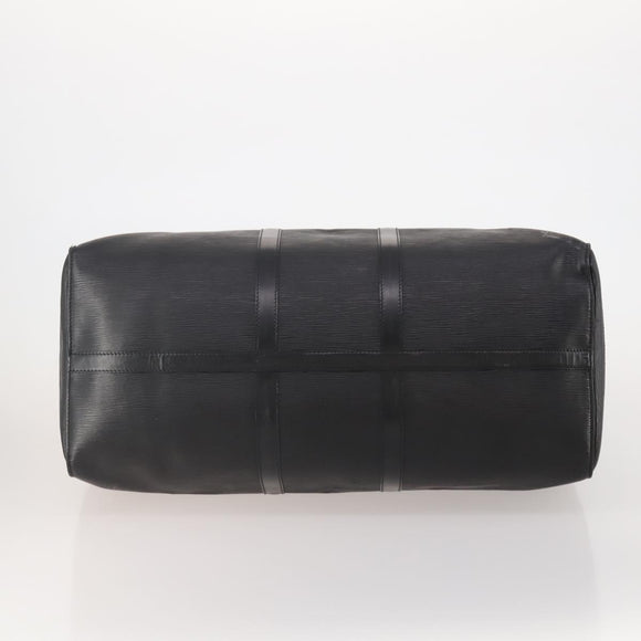 LOUIS VUITTON Epi Keepall 55 Boston Bag Noir Black M42952 LV Auth 194576