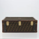 FENDI Zucca Canvas Trunk Black Brown Auth 194577A-5