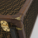 FENDI Zucca Canvas Trunk Black Brown Auth 194577A-15