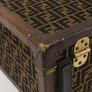 FENDI Zucca Canvas Trunk Black Brown Auth 194577A-16