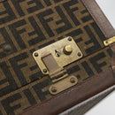 FENDI Zucca Canvas Trunk Black Brown Auth 194577A-19