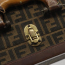 FENDI Zucca Canvas Trunk Black Brown Auth 194577A-20