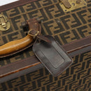 FENDI Zucca Canvas Trunk Black Brown Auth 194577A-21