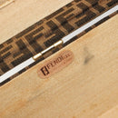 FENDI Zucca Canvas Trunk Black Brown Auth 194577A-23