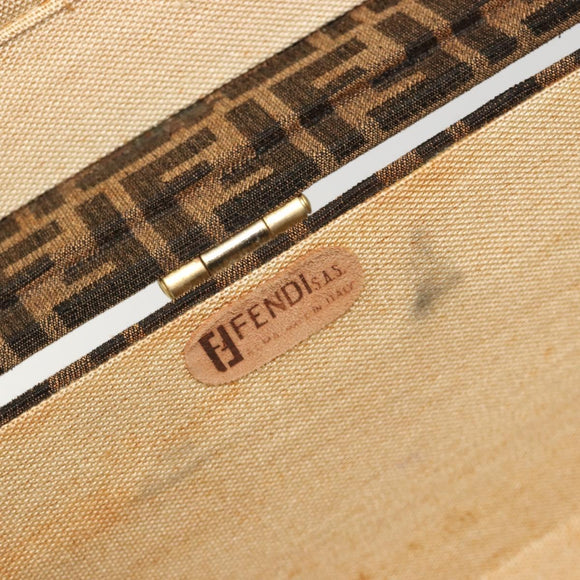 FENDI Zucca Canvas Trunk Black Brown Auth 194577A
