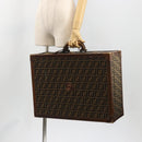 FENDI Zucca Canvas Trunk Black Brown Auth 194577A-27