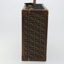 FENDI Zucca Canvas Trunk Black Brown Auth 194577A-3