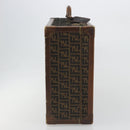 FENDI Zucca Canvas Trunk Black Brown Auth 194577A-4