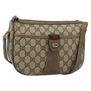 GUCCI GG Supreme Web Sherry Line Bag PVC Beige Gold 14 02 032 Auth 194578-1