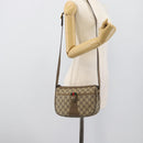 GUCCI GG Supreme Web Sherry Line Bag PVC Beige Gold 14 02 032 Auth 194578-23