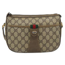 GUCCI GG Supreme Web Sherry Line Bag PVC Beige Gold 14 02 032 Auth 194578-13