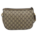 GUCCI GG Supreme Web Sherry Line Bag PVC Beige Gold 14 02 032 Auth 194578-2