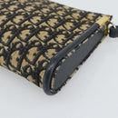 Christian Dior Trotter Canvas Shoulder Bag Navy Gold Auth 194579-12
