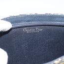 Christian Dior Trotter Canvas Shoulder Bag Navy Gold Auth 194579-15
