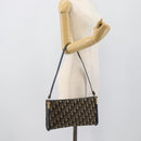 Christian Dior Trotter Canvas Shoulder Bag Navy Gold Auth 194579-19