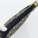 Christian Dior Trotter Canvas Shoulder Bag Navy Gold Auth 194579-6